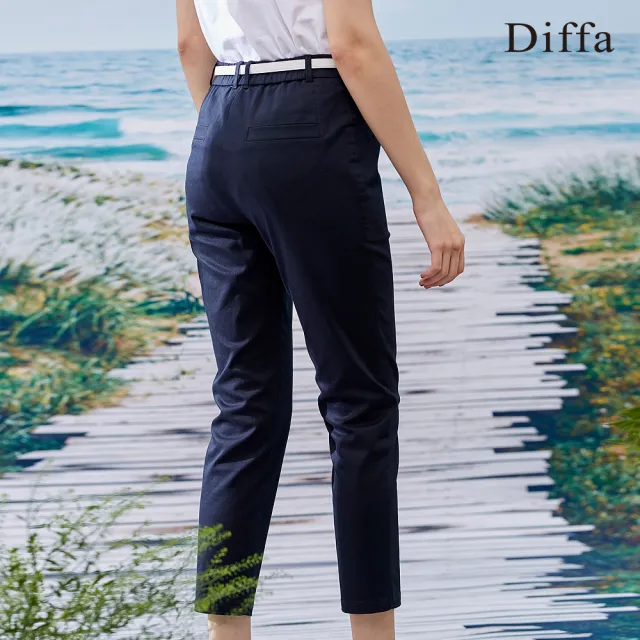 【Diffa】口袋壓線長褲-女