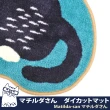 【Kusuguru Japan】地墊 腳墊 家飾美學厚絨減壓切割造型地墊35x67cm(日本眼鏡貓Matilda-san系列)