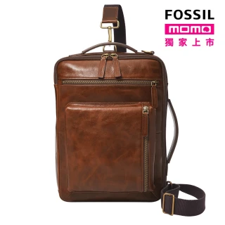 【FOSSIL 官方旗艦館】Buckner 行動族真皮電腦包-咖啡色 MBG9598222