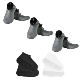 【黑魔法】止滑防水雨鞋套 矽膠耐磨防雨 鞋套(3雙)