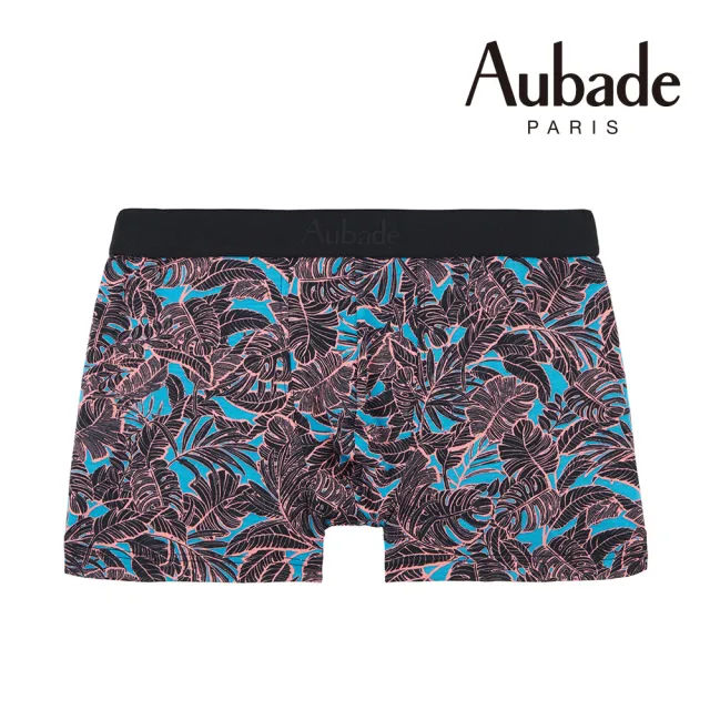 【Aubade】舒棉頂級莫代爾棉 彈性四角男褲 平口褲(熱帶霓虹-2314)