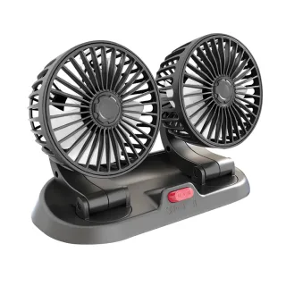 【居家新生活】雙頭風扇 車內風扇 車上電風扇 車用風扇(汽車風扇 汽車電風扇)