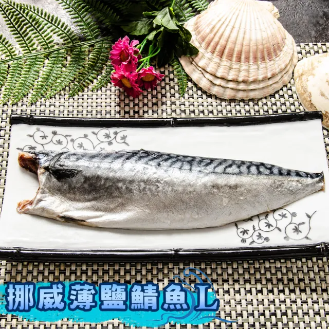 【鮮綠生活】超大尺寸超厚正挪威薄鹽鯖魚L(毛重200g-230g/片 共6片)