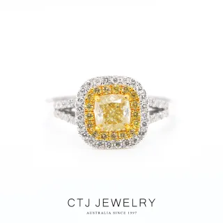 【CTJ】璀璨母親節! 50分 Fancy Light Yellow 18K金 黃鑽 天然鑽 鑽石戒指(天然珠寶 限時優惠)