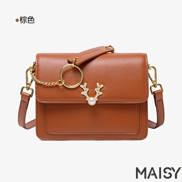 【MAISY】輕奢質感單肩手提風琴包(現+預  棕色 / 紅色)