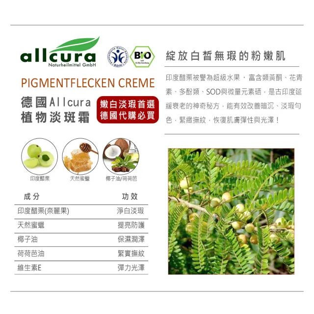 【allcura】德國草本植物淡斑霜30ml小紅書爆款(x3)