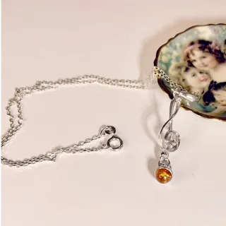 【iTa.a】天然琥珀925純銀項鍊 波羅地海音樂瑰寶-高音譜記號(彌月 生日 訂情 祝壽 自用送 