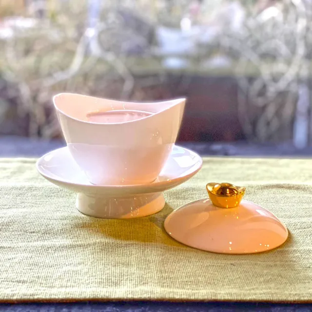 【好運道】黃金元寶財庫蓋碗(文創 禮品 禮物 收藏)