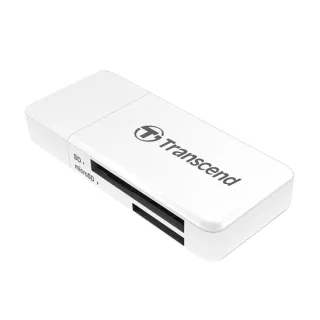 【Transcend 創見】RDF5 高速USB 3.1 SD記憶卡雙槽讀卡機-白(TS-RDF5W)