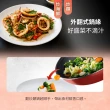 【Tefal 特福】法國製熱情紅系列28CM不沾鍋炒鍋+玻璃蓋