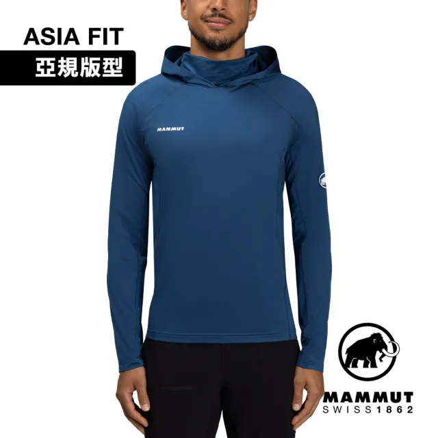 【Mammut 長毛象】Selun FL Sun Hoody AF Men 機能套頭連帽上衣 深冰藍 男款 #1016-01400