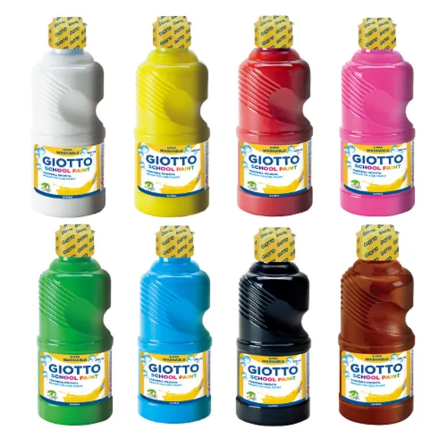 【GIOTTO】可洗式兒童顏料250ml-8色組(好洗 顏料 繪畫 美術用品)