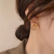 【00:00】韓國設計S925銀針極簡環形日字造型耳環(S925銀針耳環 極簡耳環 日字耳環)