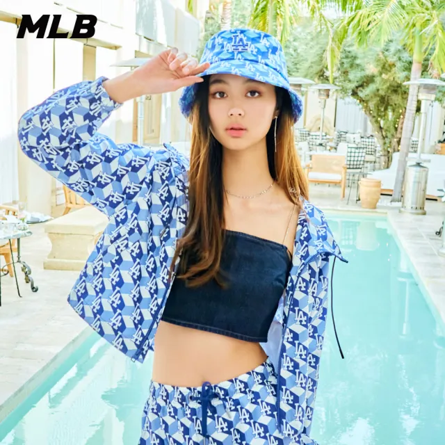 【MLB】女版防風外套 MONOGRAM系列 洛杉磯道奇隊(3FWJM0431-07NYL)