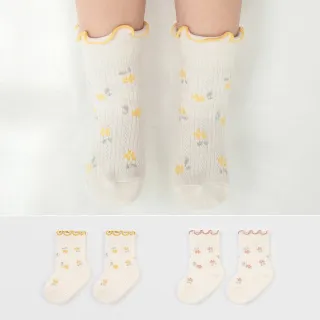 【Happy Prince】韓國製 Huani木耳邊小碎花嬰兒童中筒襪(寶寶襪子高筒襪半統襪長襪)