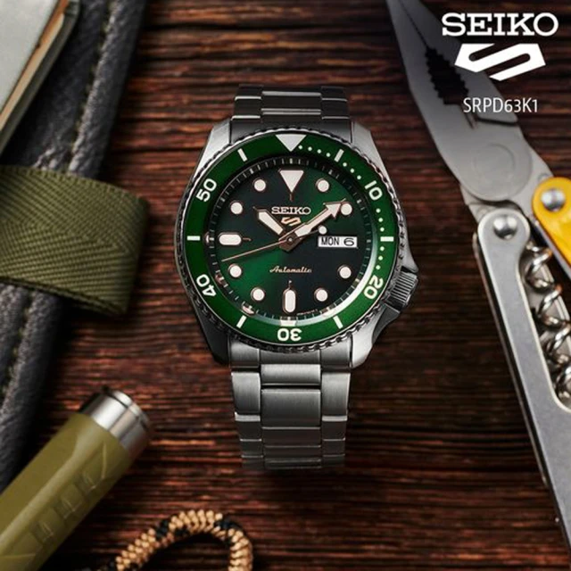 SEIKO 精工 5 Sports 系列綠水鬼時尚機械錶(4R36-07G0G/SRPD63K1)