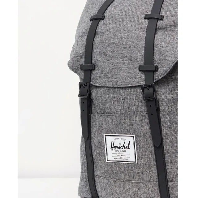 【Herschel】雙11 Retreat 大型 灰黑 橡膠帶 磁扣 耳機孔 厚筆電層 帆布 防潑水 背包 男包 女包