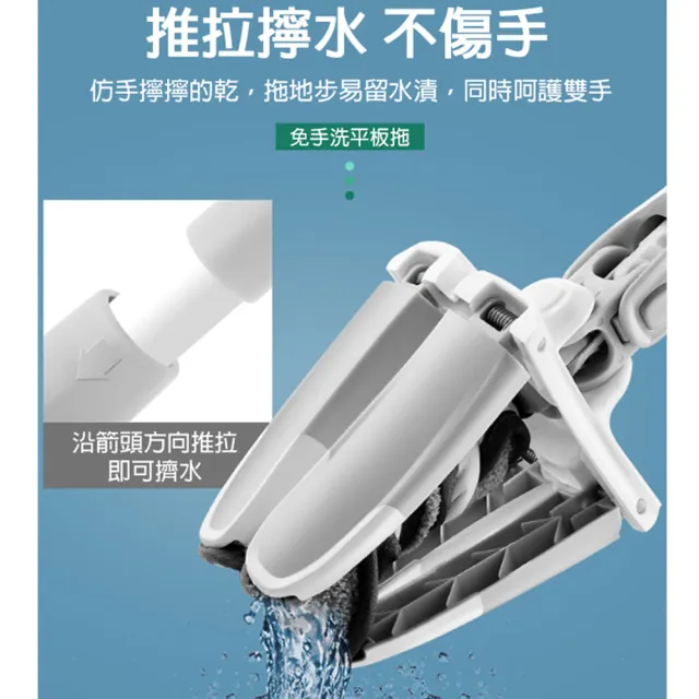 【黑魔法】X型免手洗旋擰乾溼平板拖把布(X型專用替換拖把布x4條)