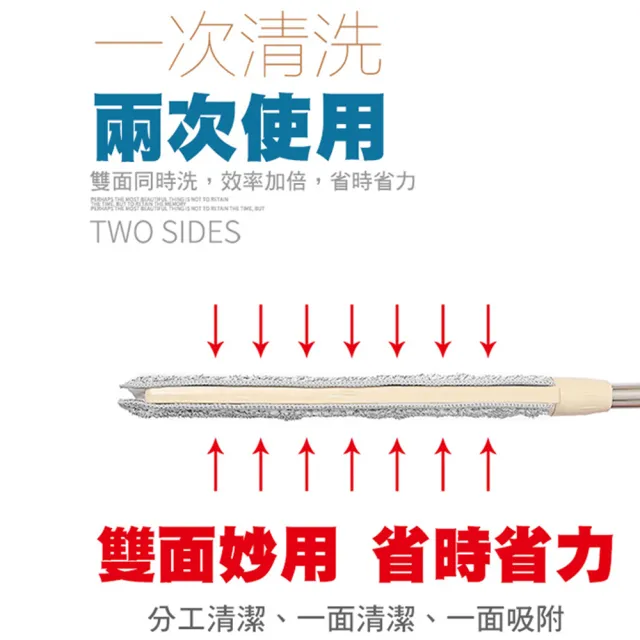 【黑魔法】最新世代乾濕雙槽兩面旋轉刮刮樂平板拖把專用拖把布(乾濕雙槽兩面x6)