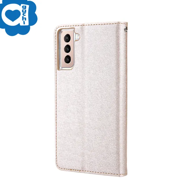 【Aguchi】Samsung Galaxy S23+ 星空粉彩系列皮套 隱形磁力支架式皮套-金粉桃