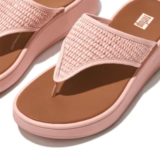 【FitFlop】F-MODE WOVEN-RAFFIA FLATFORM TOE-POST SANDALS編織滾邊厚底夾脚涼鞋-女(玫瑰鹽)