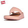 【FitFlop】F-MODE WOVEN-RAFFIA FLATFORM TOE-POST SANDALS編織滾邊厚底夾腳涼鞋-女(玫瑰鹽)