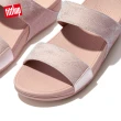 【FitFlop】LULU GLITZ SLIDES金屬亮粉造型雙帶涼鞋-女(玫瑰鹽)