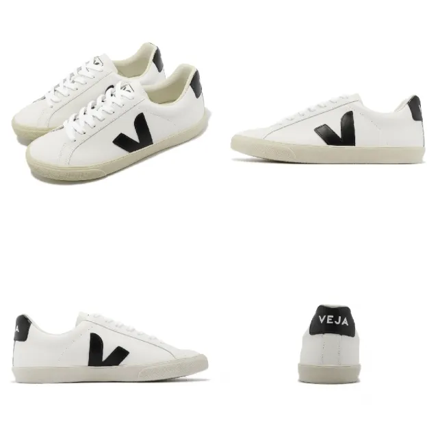 【VEJA】休閒鞋 Esplar Logo Leather 女鞋 白 黑 皮革 法國小白鞋 奶油底 百搭款(EO0200005A)