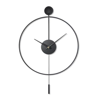 【iINDOORS 英倫家居】Loft 簡約設計時鐘(黑色擺鐘 50cm)