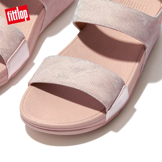 【FitFlop】LULU GLITZ BACK-STRAP SANDALS金屬亮粉後帶涼鞋-女(玫瑰鹽)