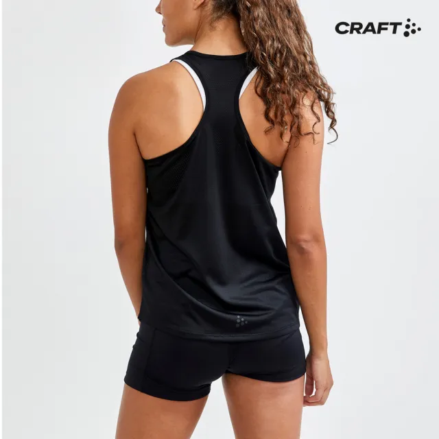 【CRAFT】女 CORE ESSENCE MESH SINGLET W BLACK 運動背心(1908747-999000)