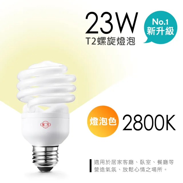 【旭光】23W 螺旋燈泡 省電燈泡 E27 120V(4入組)