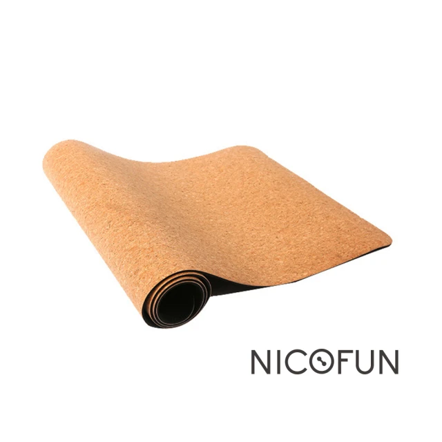 NicoFun 愛定做 天然軟木瑜珈墊 吸汗止滑穩定 健身墊 防滑墊 止滑墊 韻律 運動用品(5mm)