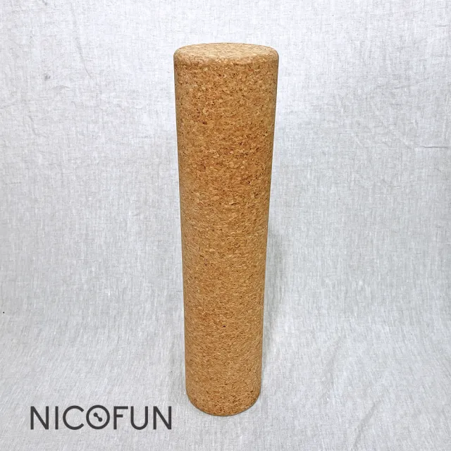 【NicoFun 愛定做】天然軟木 瑜珈柱 瑜珈按摩棒 經絡棒筋膜棒 筋膜放鬆 舒展 紓壓 瑜珈滾輪(45cm)