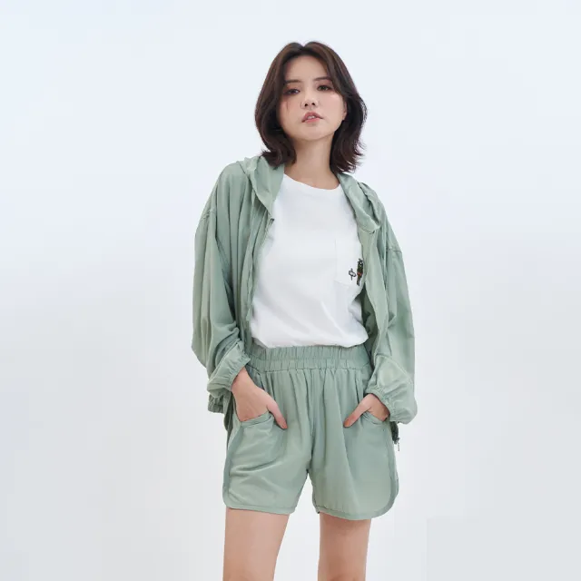 【5th STREET】雙11 女裝 短褲 抗UV 涼感短褲 彈性 女短褲 綠色 杏色 黑色(927025)