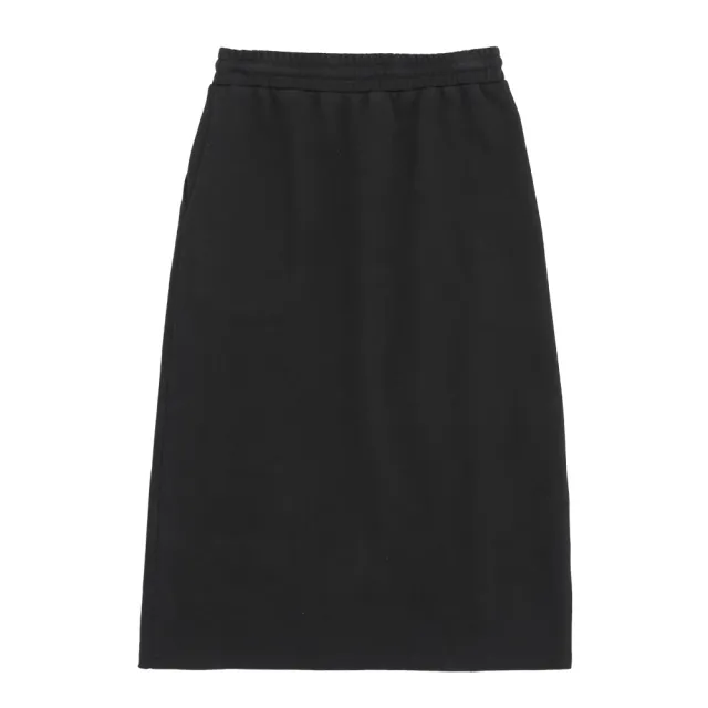 【5th STREET】女裝 長裙 休閒裙 鬆緊 側開衩 黑色(980035)