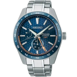 【SEIKO 精工】Presage 新銳系列 Aitetsu靛藍 GMT機械錶 禮物 母親節(SPB217J1/6R64-00C0B)