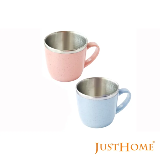 【Just Home】小麥纖維304不鏽鋼飯碗15.5cm(兒童餐具 兒童碗盤 兒童餐盤)