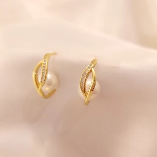 【焦糖小姐 Ms caramelo】鋯石耳環(鋯石&貝珠 耳環)