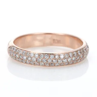 【DOLLY】14K金 輕珠寶0.50克拉玫瑰金鑽石戒指(009)
