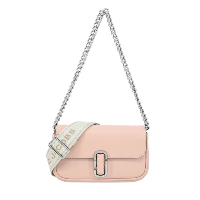 【MARC JACOBS 馬克賈伯】THE J MARC MINI牛皮翻蓋兩用包(迷你/玫瑰粉)