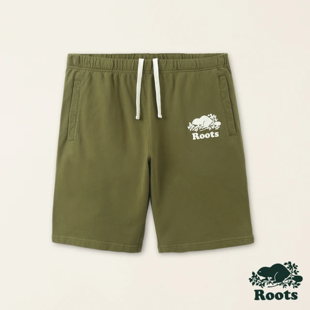 Roots Roots男裝-絕對經典系列 海狸LOGO有機棉短褲(綠色)