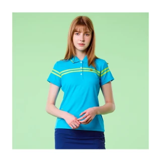 【Jack Nicklaus 金熊】GOLF女款吸濕排汗素面POLO衫/高爾夫球衫(藍色)