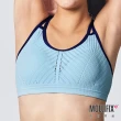 【Mollifix 瑪莉菲絲】A++活力自在雙肩帶舒適BRA、瑜珈服、無鋼圈、開運內衣(藍+藏青)