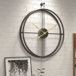 【iINDOORS 英倫家居】Loft 簡約設計時鐘(曜黑金針 62cm)