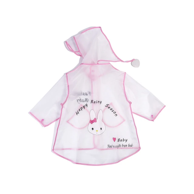 【Baby 童衣】任選 男女童透明卡通雨衣 寶寶雨衣 可愛卡通雨衣 89029(小兔兔)
