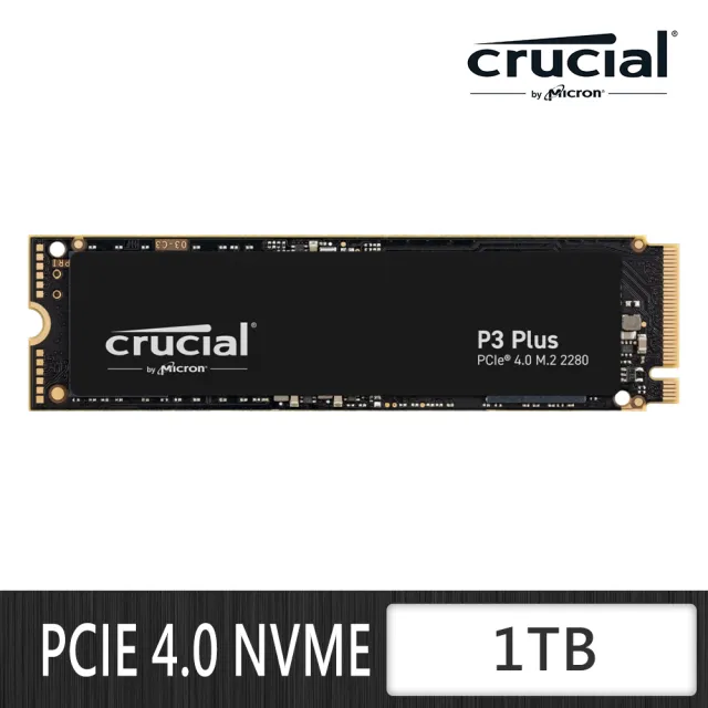 【Crucial 美光】P3 Plus 1TB M.2 2280 PCIe 4.0 SSD 固態硬碟 CT1000P3PSSD8(讀 5000M/寫 3600M)