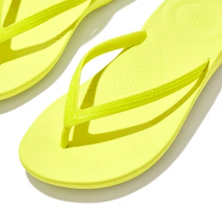 【FitFlop】IQUSHION SPARKLE輕量人體工學夾腳涼鞋-女(螢光黃)