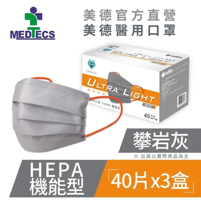 【MEDTECS 美德醫療】美德醫用口罩2盒(40片/盒) 暢快呼吸 6色任選(頂級室內清淨機的過濾效果！)