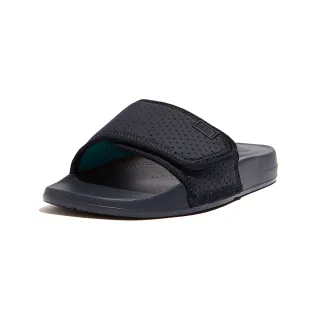 【FitFlop】IQUSHION ADJUSTABLE WATER-RESISTANT PERF SLIDES輕量人體工學涼鞋-男(午夜藍/大溪地藍)